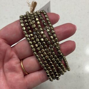 Elegant Gold Beaded Bracelet Set (7 bracelets)